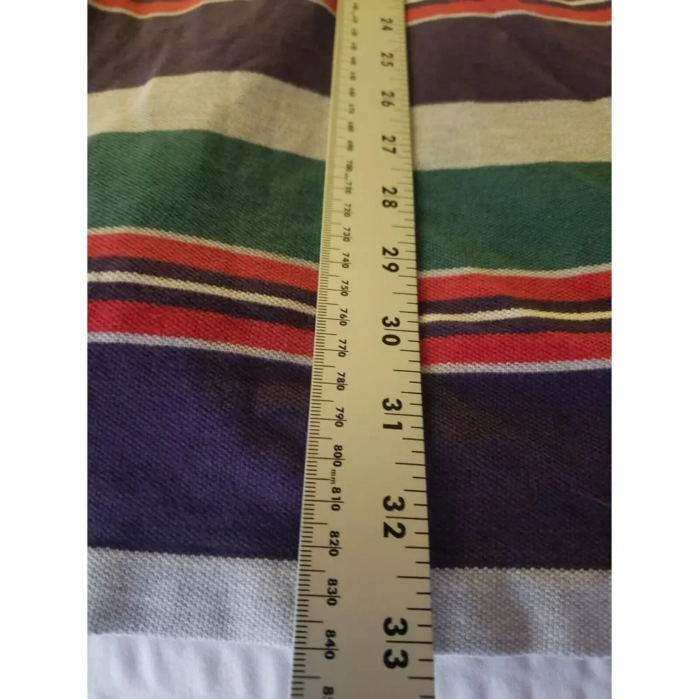 Ralph Lauren Men's Striped Red & Navy Blue‎ Polo Size XL Made In USA Vintage